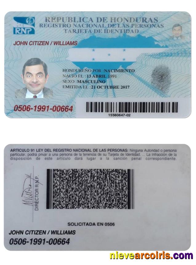 HONDURAS identity card